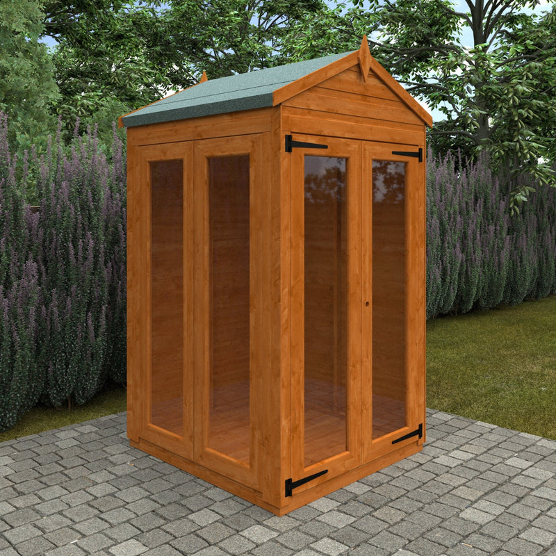 Flex Shiplap Timber Apex Summerhouse with Full Pane Double Doors and Windows - summerhouse