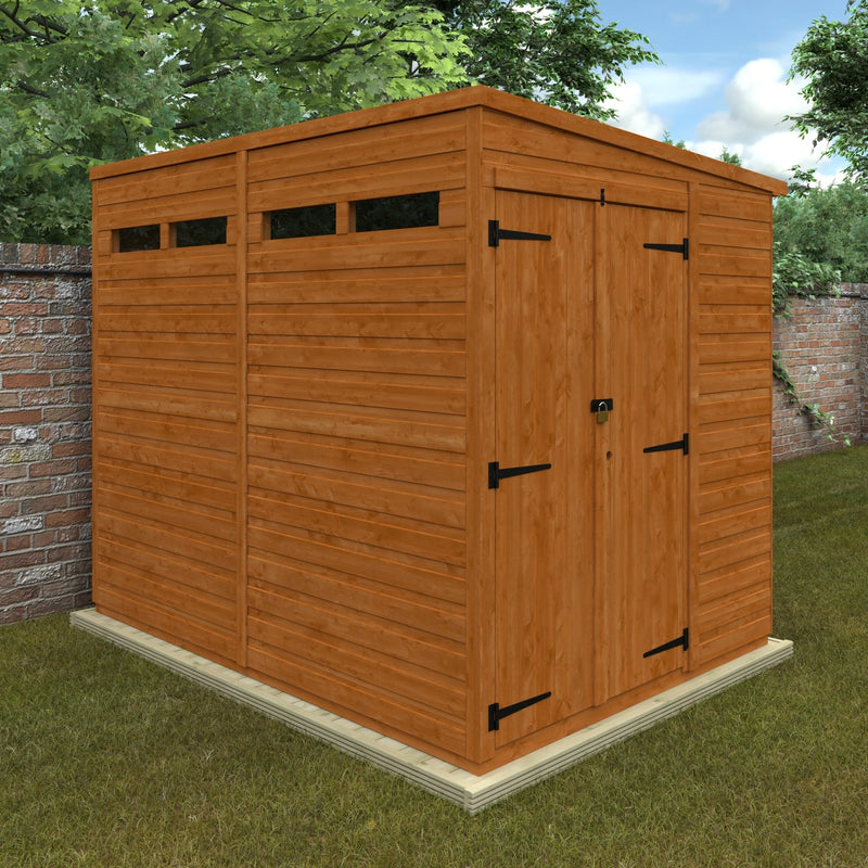 Timber Double Door Pent Security Shed - Shed