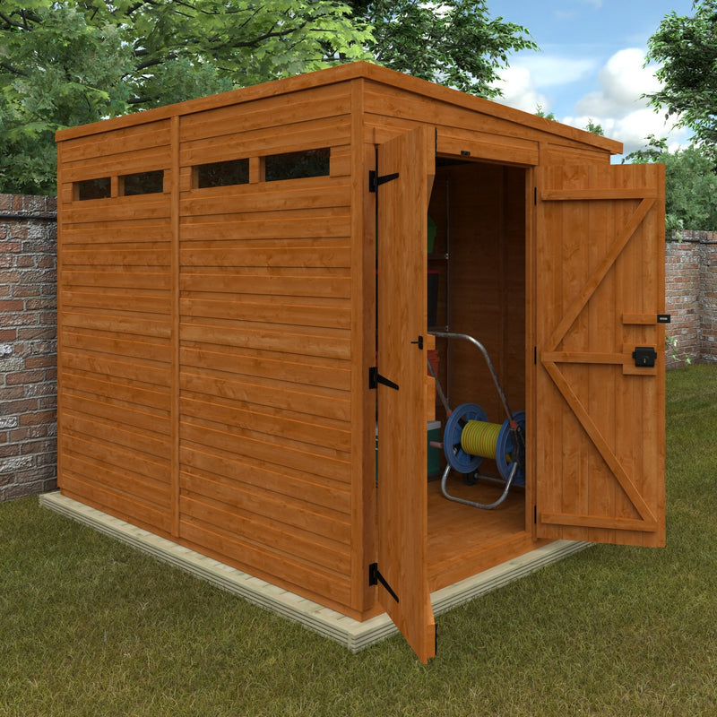 Timber Double Door Pent Security Shed - Shed